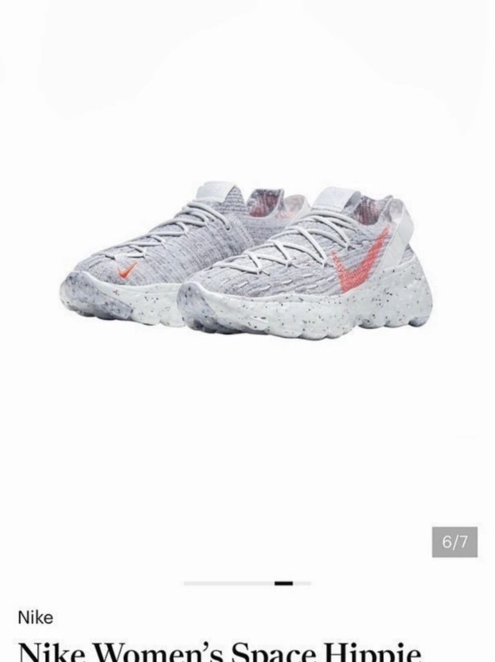 Nike Space Hippie 04 Gray & Orange Athletic Shoes women’s 9